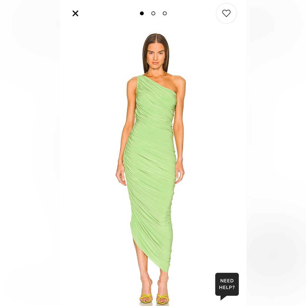 Norma Kamali Diana Gown in Gemini Green